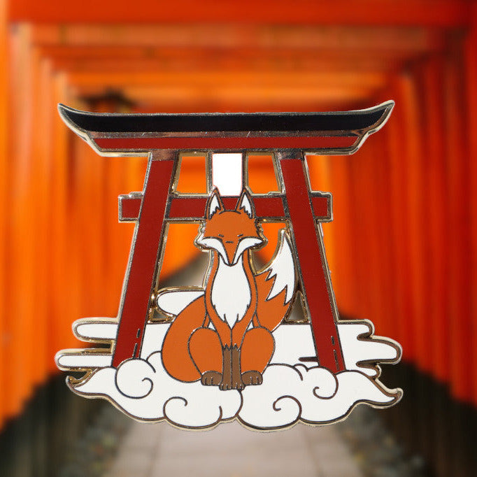 Fox Torii Gate Hard Enamel Pin