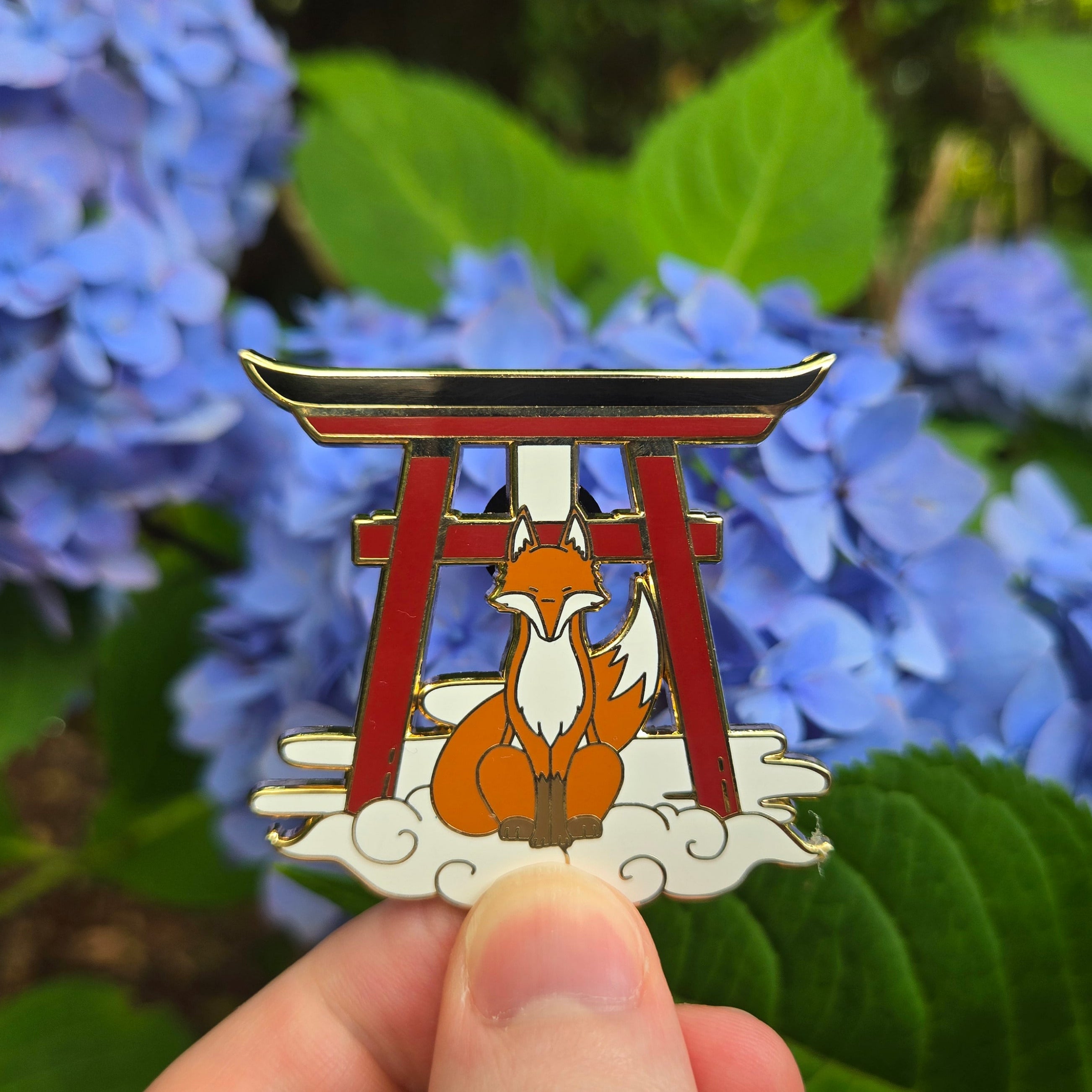 Fox Torii Gate Hard Enamel Pin