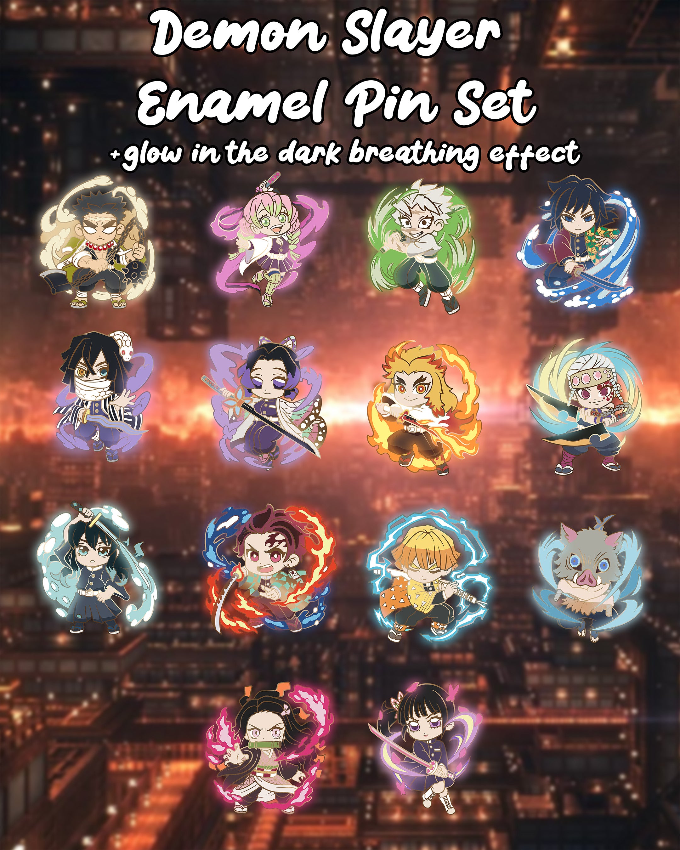 Demon Slayer Enamel Pin Set