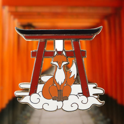 Fox Torii Gate Hard Enamel Pin