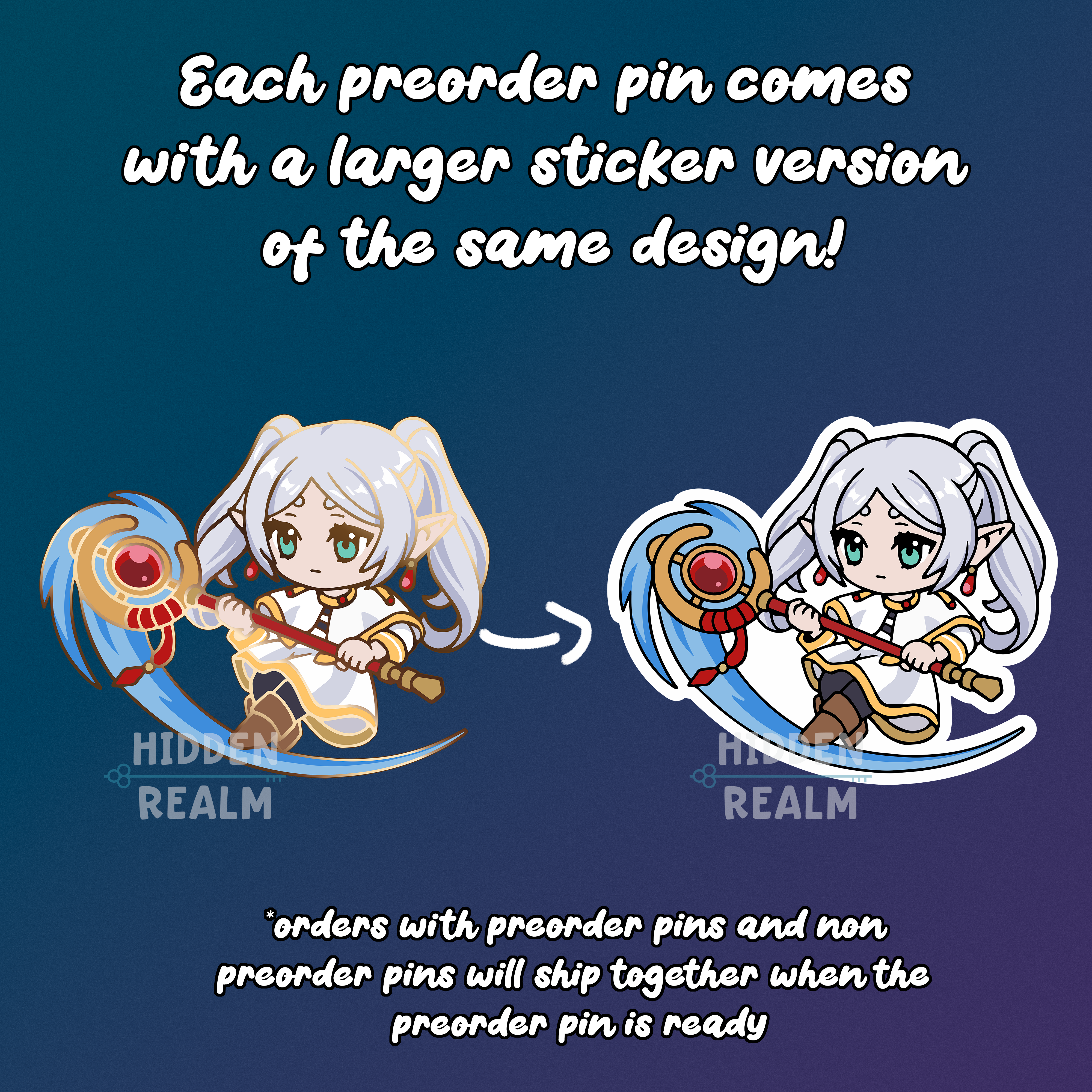 Frieren & Fern Hard Enamel Pin Set PREORDER