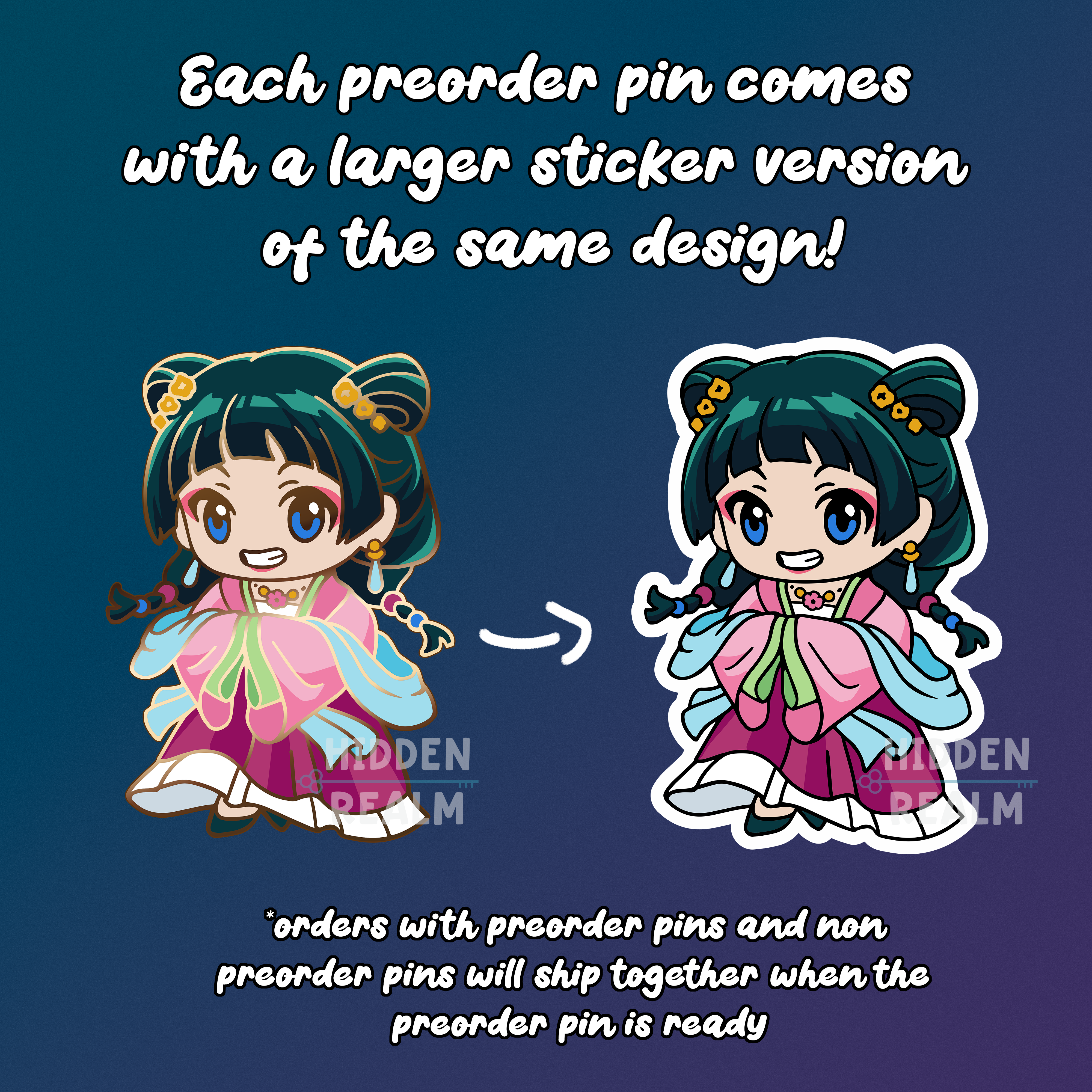 Maomao Tea Party Dress Hard Enamel Pin PREORDER